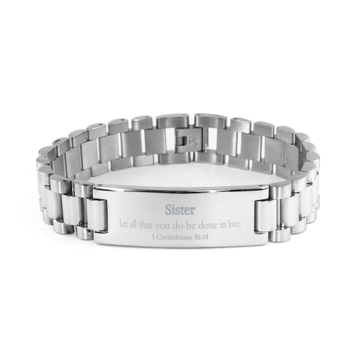 christian sister gifts let all that you do be done in love bible verse scripture ladder stainless steel bracelet baptism confirmation gifts for sister