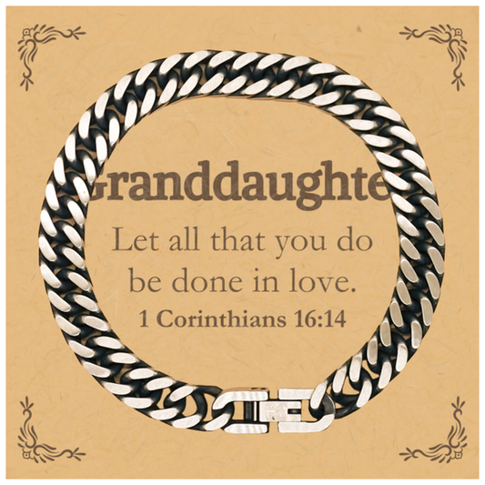 christian granddaughter gifts let all that you do be done in love bible verse scripture cuban link chain bracelet baptism confirmation gifts for granddaughter