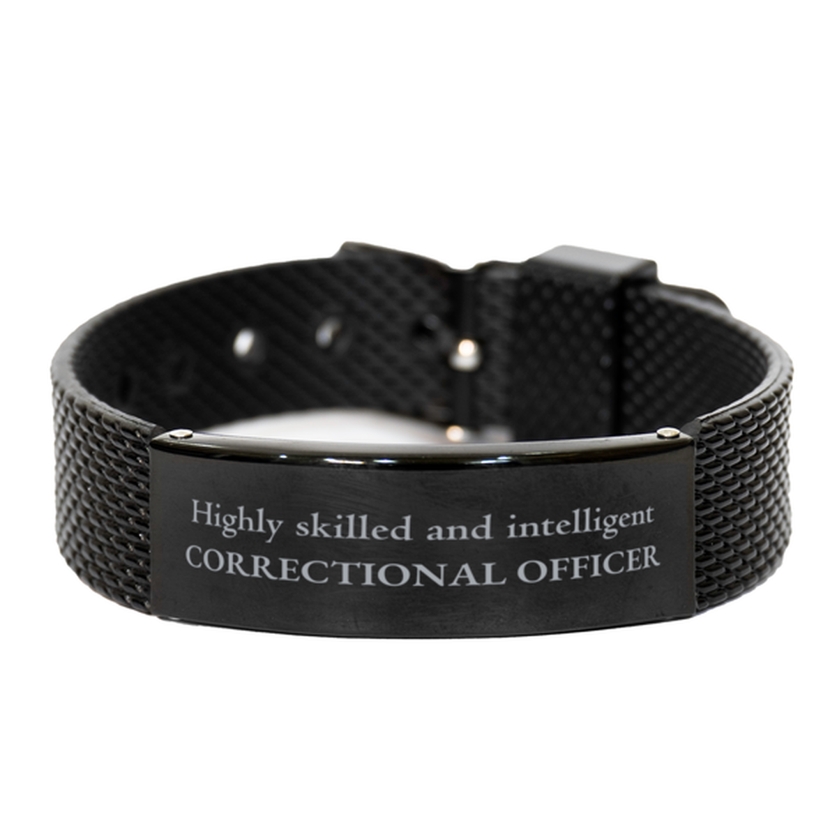 best correctional officer gifts highly skilled and intelligent appreciation birthday black shark mesh bracelet for correctional officer men women friends coworkers