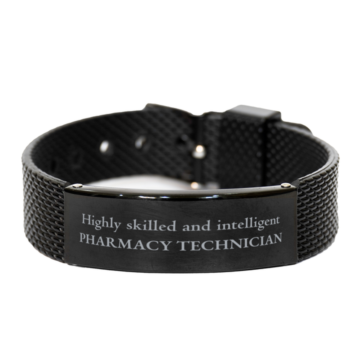 best pharmacy technician gifts highly skilled and intelligent appreciation birthday black shark mesh bracelet for pharmacy technician men women friends coworkers