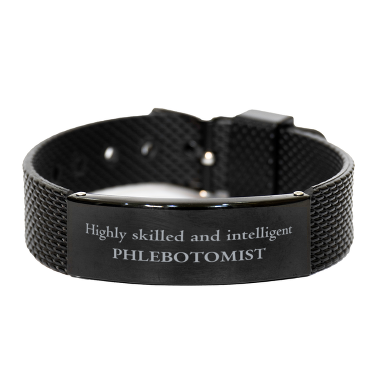 best phlebotomist gifts highly skilled and intelligent appreciation birthday black shark mesh bracelet for phlebotomist men women friends coworkers