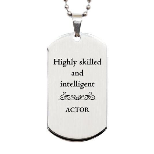 best actor gifts highly skilled and intelligent appreciation birthday silver dog tag for actor men women friends coworkers