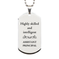 best assistant principal gifts highly skilled and intelligent appreciation birthday silver dog tag for assistant principal men women friends coworkers