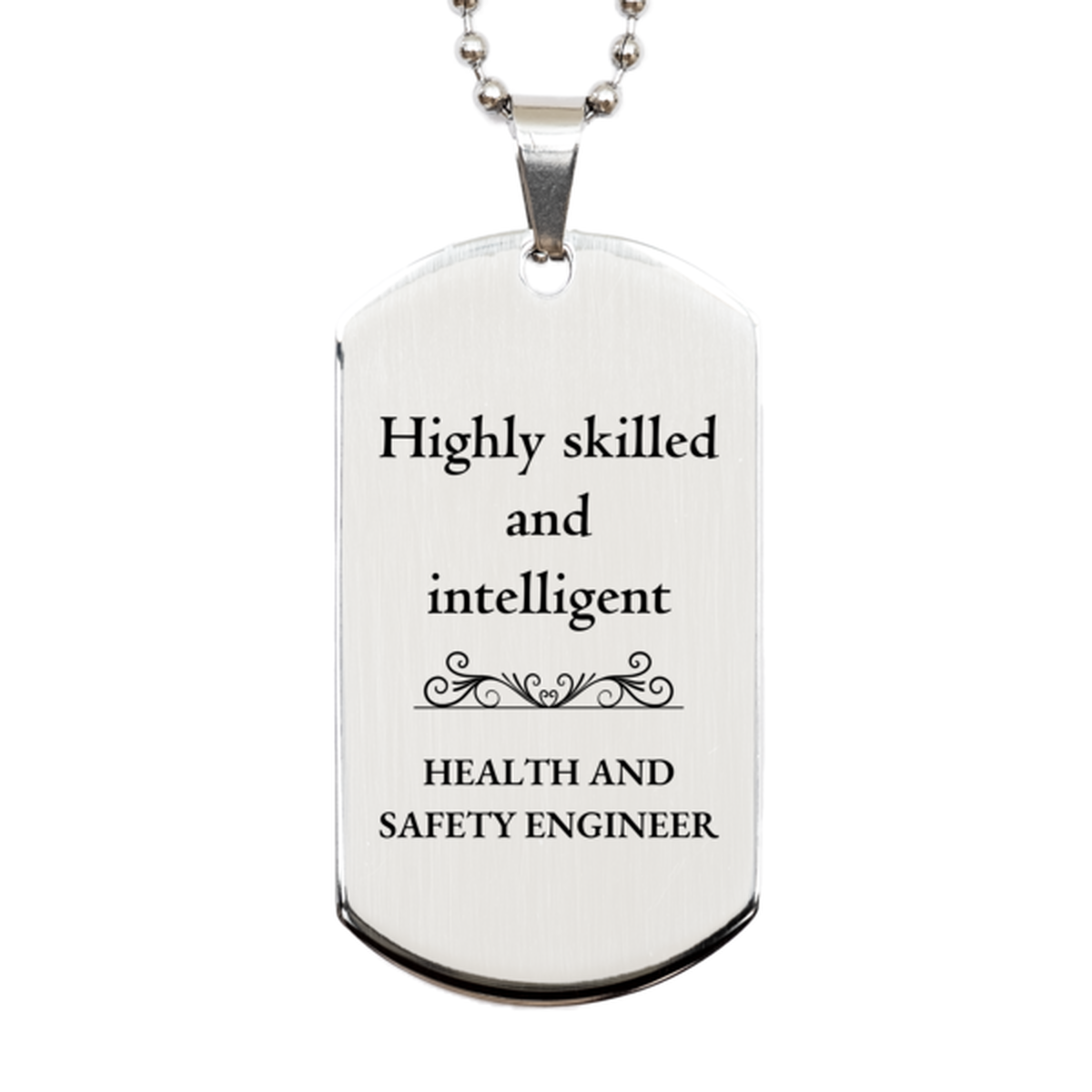 best health and safety engineer gifts highly skilled and intelligent appreciation birthday silver dog tag for health and safety engineer men women friends coworkers