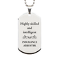best insurance adjuster gifts highly skilled and intelligent appreciation birthday silver dog tag for insurance adjuster men women friends coworkers
