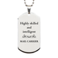 best mail carrier gifts highly skilled and intelligent appreciation birthday silver dog tag for mail carrier men women friends coworkers