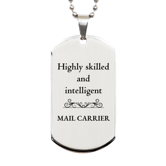 best mail carrier gifts highly skilled and intelligent appreciation birthday silver dog tag for mail carrier men women friends coworkers