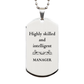 best manager gifts highly skilled and intelligent appreciation birthday silver dog tag for manager men women friends coworkers