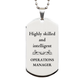best operations manager gifts highly skilled and intelligent appreciation birthday silver dog tag for operations manager men women friends coworkers