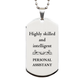 best personal assistant gifts highly skilled and intelligent appreciation birthday silver dog tag for personal assistant men women friends coworkers
