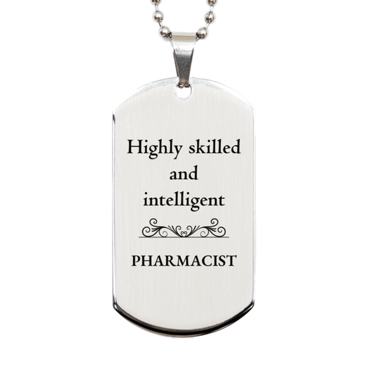 best pharmacist gifts highly skilled and intelligent appreciation birthday silver dog tag for pharmacist men women friends coworkers