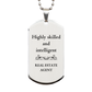 best real estate agent gifts highly skilled and intelligent appreciation birthday silver dog tag for real estate agent men women friends coworkers