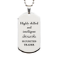best securities trader gifts highly skilled and intelligent appreciation birthday silver dog tag for securities trader men women friends coworkers