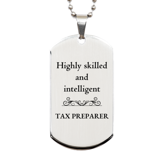 best tax preparer gifts highly skilled and intelligent appreciation birthday silver dog tag for tax preparer men women friends coworkers
