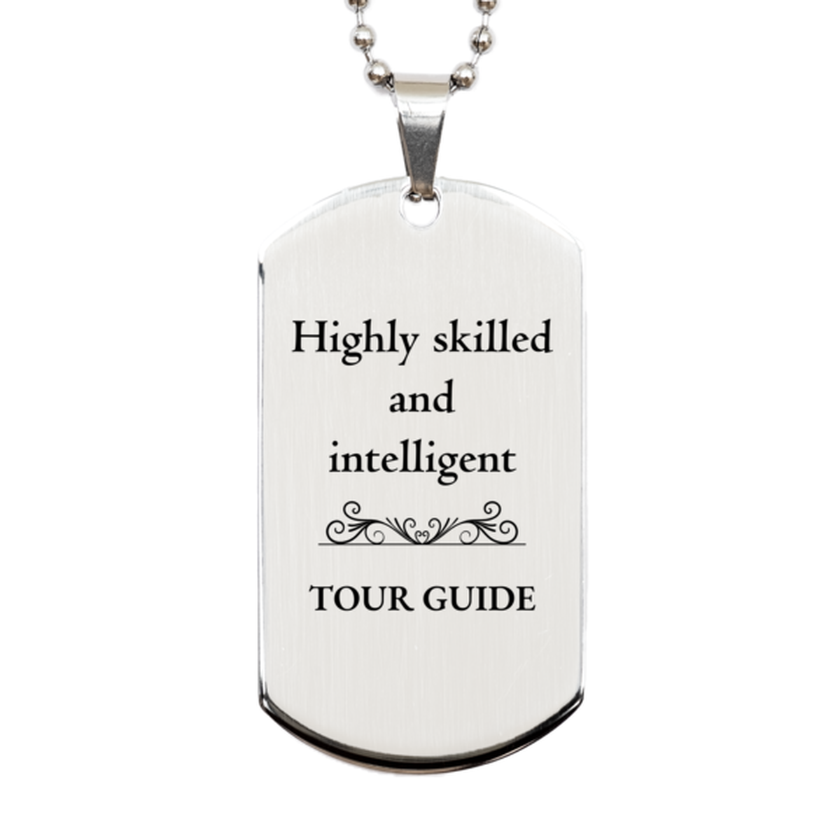best tour guide gifts highly skilled and intelligent appreciation birthday silver dog tag for tour guide men women friends coworkers