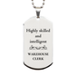 best warehouse clerk gifts highly skilled and intelligent appreciation birthday silver dog tag for warehouse clerk men women friends coworkers