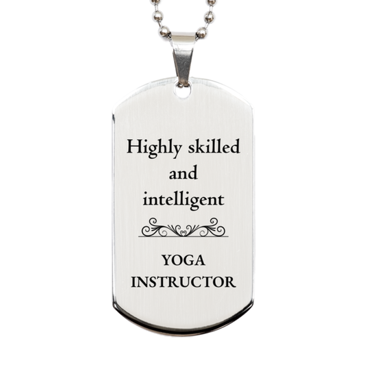 best yoga instructor gifts highly skilled and intelligent appreciation birthday silver dog tag for yoga instructor men women friends coworkers