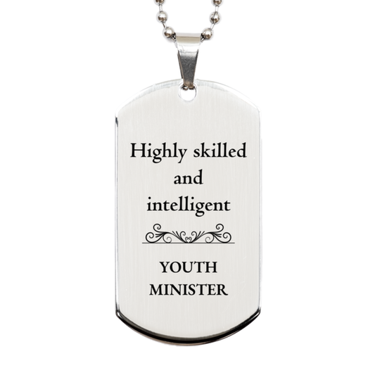 best youth minister gifts highly skilled and intelligent appreciation birthday silver dog tag for youth minister men women friends coworkers