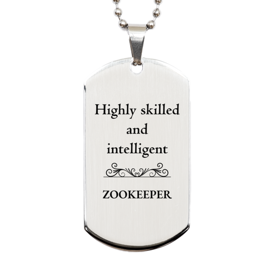 best zookeeper gifts highly skilled and intelligent appreciation birthday silver dog tag for zookeeper men women friends coworkers