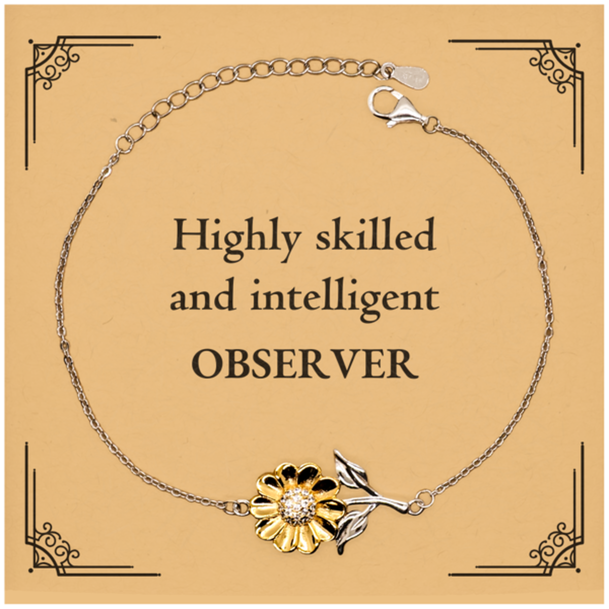 best observer gifts highly skilled and intelligent appreciation birthday sunflower bracelet for observer men women friends coworkers