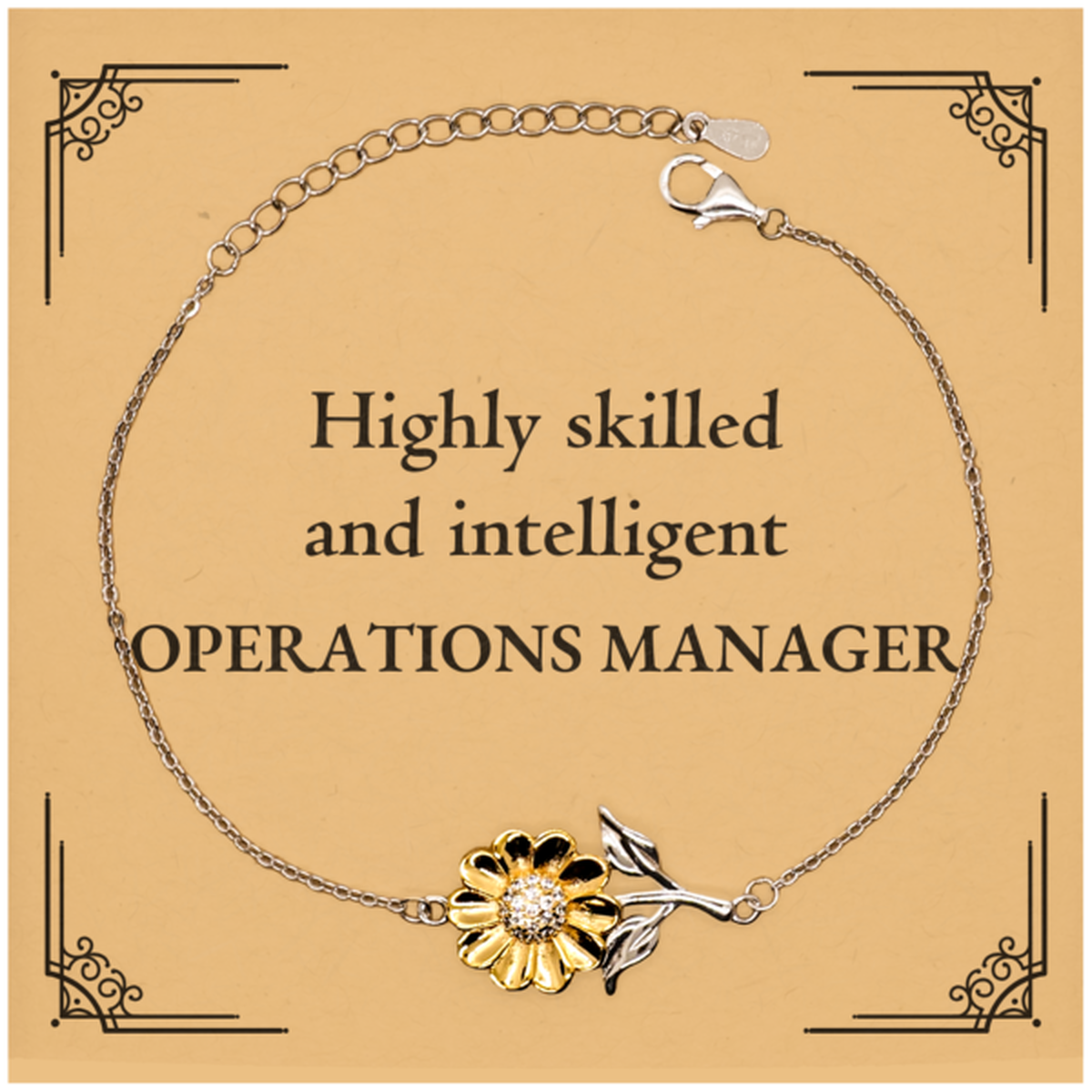 best operations manager gifts highly skilled and intelligent appreciation birthday sunflower bracelet for operations manager men women friends coworkers