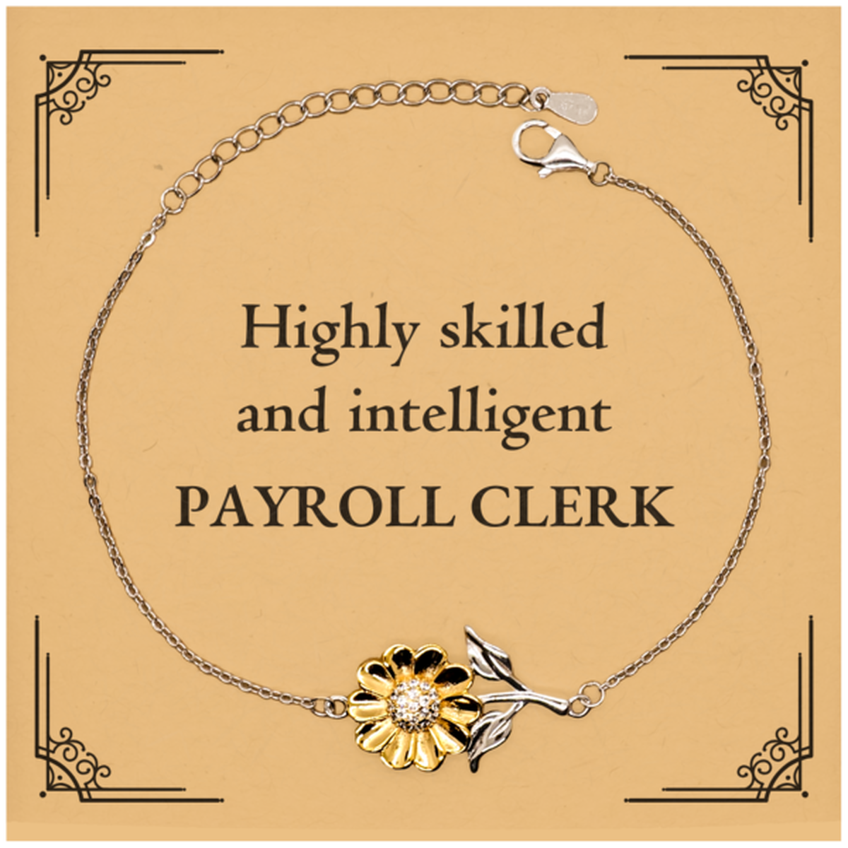 best payroll clerk gifts highly skilled and intelligent appreciation birthday sunflower bracelet for payroll clerk men women friends coworkers