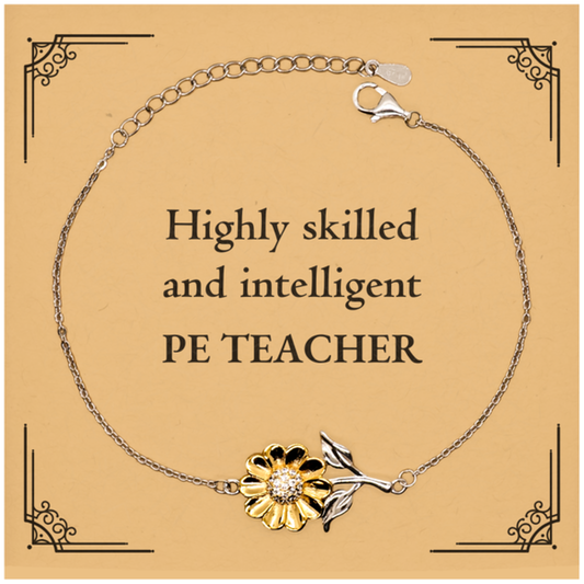 best pe teacher gifts highly skilled and intelligent appreciation birthday sunflower bracelet for pe teacher men women friends coworkers