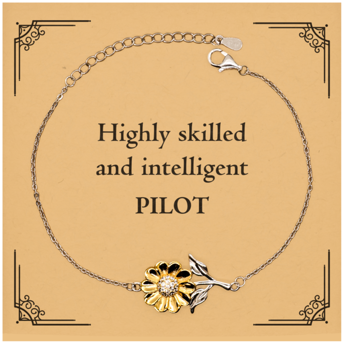 best pilot gifts highly skilled and intelligent appreciation birthday sunflower bracelet for pilot men women friends coworkers