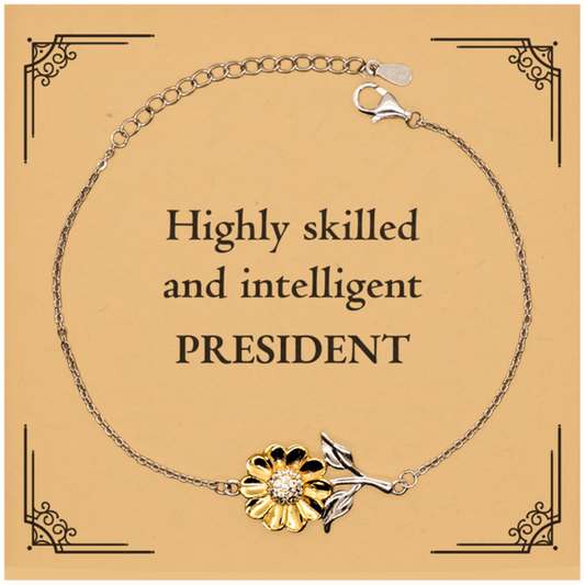 best president gifts highly skilled and intelligent appreciation birthday sunflower bracelet for president men women friends coworkers