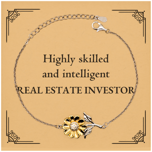 best real estate investor gifts highly skilled and intelligent appreciation birthday sunflower bracelet for real estate investor men women friends coworkers