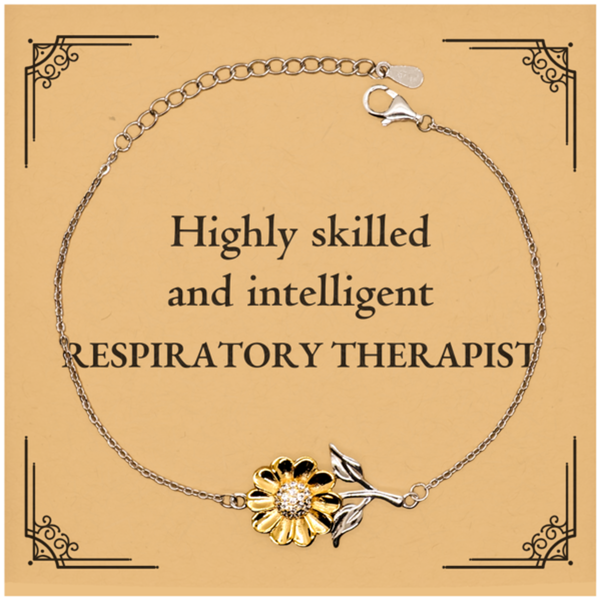 best respiratory therapist gifts highly skilled and intelligent appreciation birthday sunflower bracelet for respiratory therapist men women friends coworkers