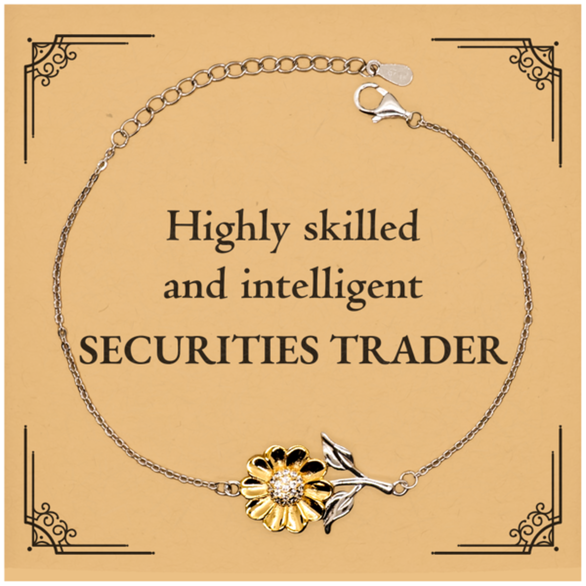 best securities trader gifts highly skilled and intelligent appreciation birthday sunflower bracelet for securities trader men women friends coworkers