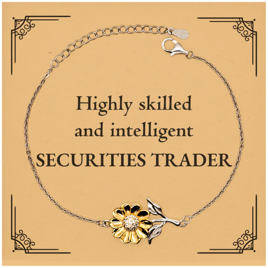 best securities trader gifts highly skilled and intelligent appreciation birthday sunflower bracelet for securities trader men women friends coworkers