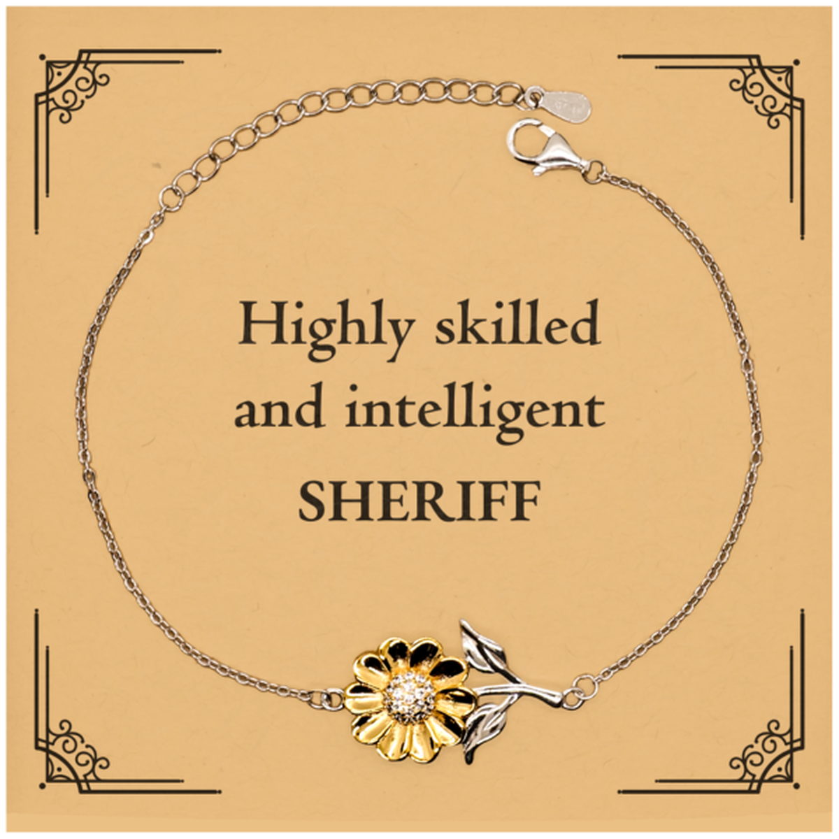 best sheriff gifts highly skilled and intelligent appreciation birthday sunflower bracelet for sheriff men women friends coworkers