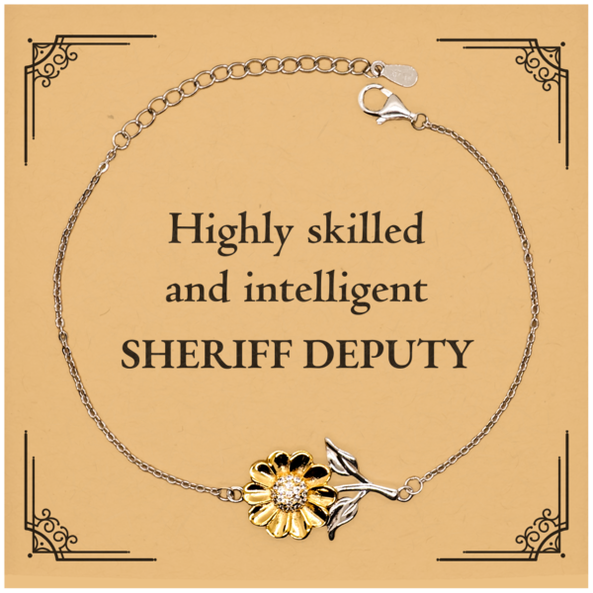 best sheriff deputy gifts highly skilled and intelligent appreciation birthday sunflower bracelet for sheriff deputy men women friends coworkers