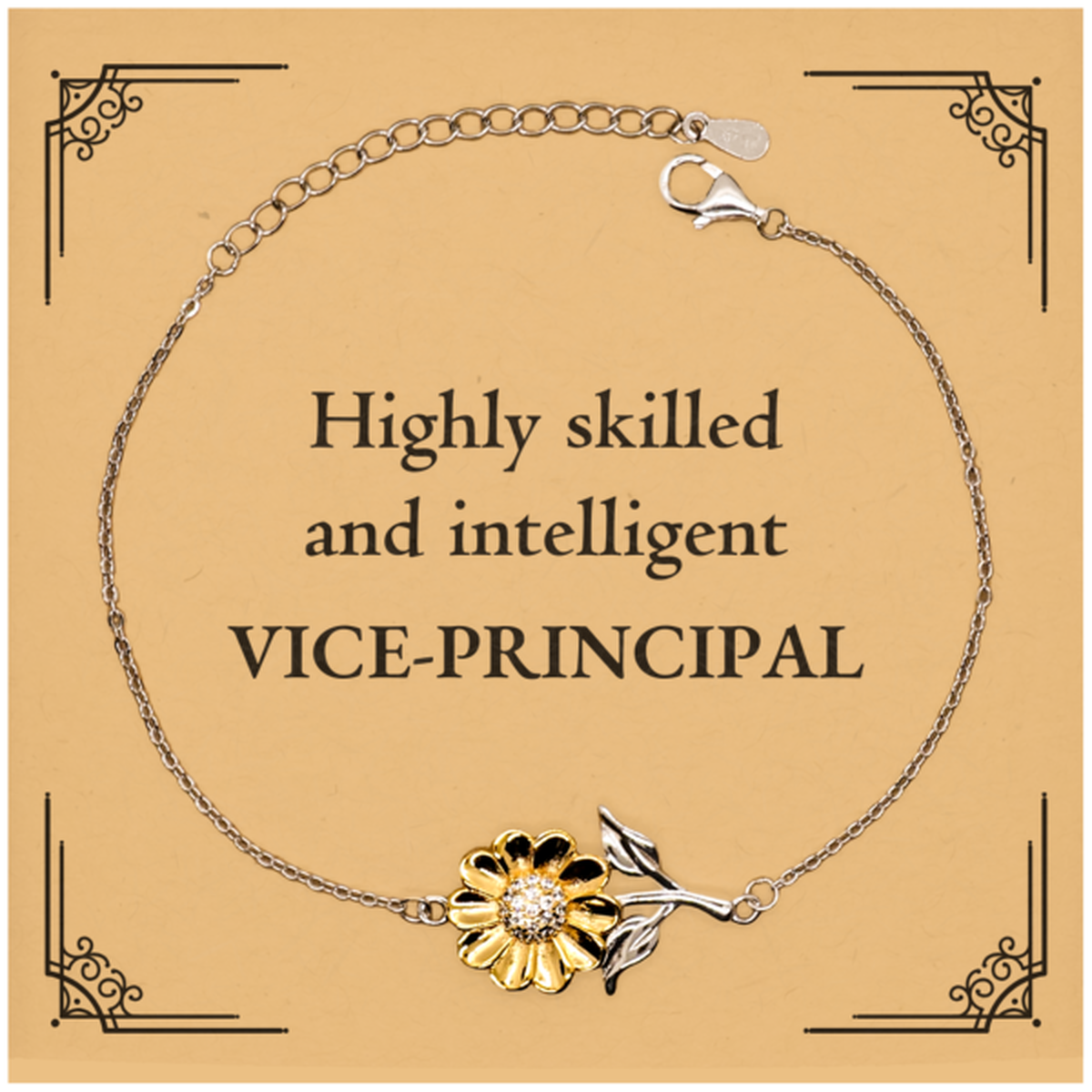 best vice principal gifts highly skilled and intelligent appreciation birthday sunflower bracelet for vice principal men women friends coworkers