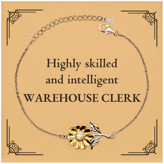 best warehouse clerk gifts highly skilled and intelligent appreciation birthday sunflower bracelet for warehouse clerk men women friends coworkers