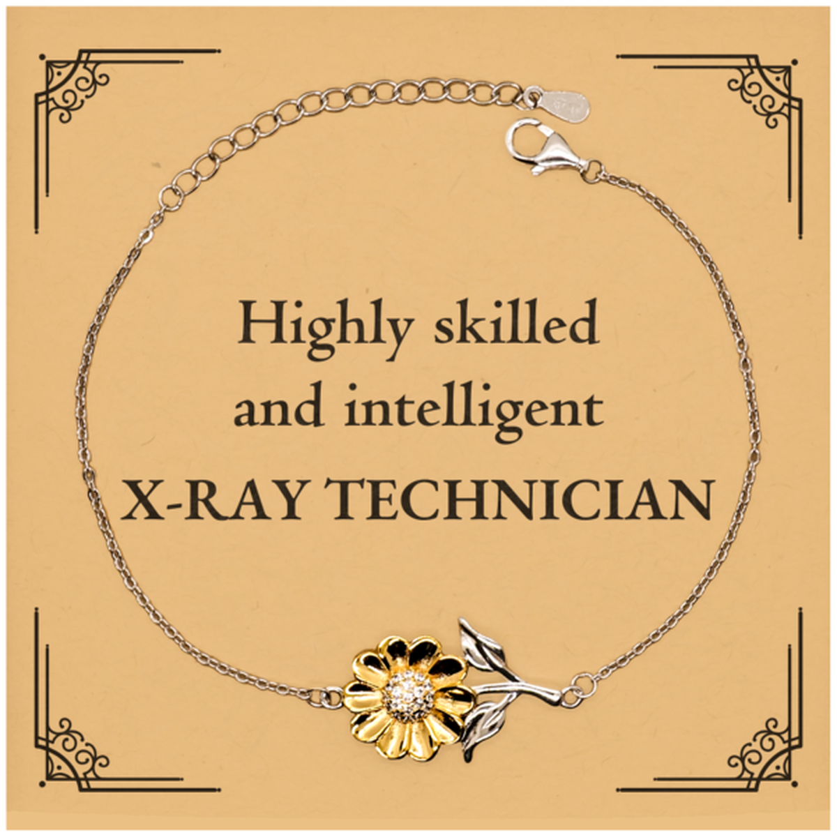 best x ray technician gifts highly skilled and intelligent appreciation birthday sunflower bracelet for x ray technician men women friends coworkers