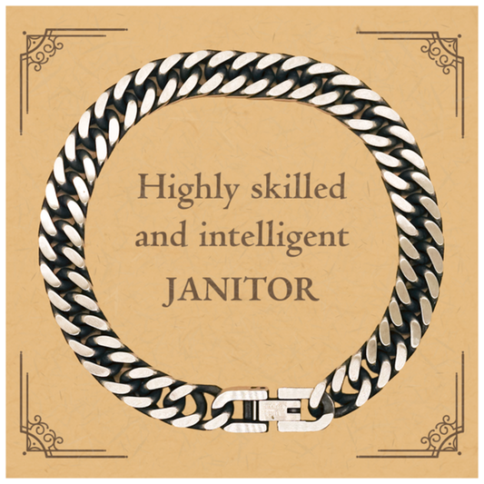 best janitor gifts highly skilled and intelligent appreciation birthday cuban link chain bracelet for janitor men women friends coworkers
