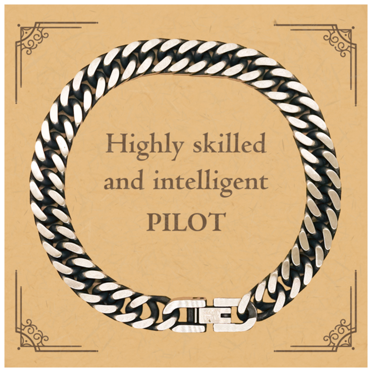 best pilot gifts highly skilled and intelligent appreciation birthday cuban link chain bracelet for pilot men women friends coworkers
