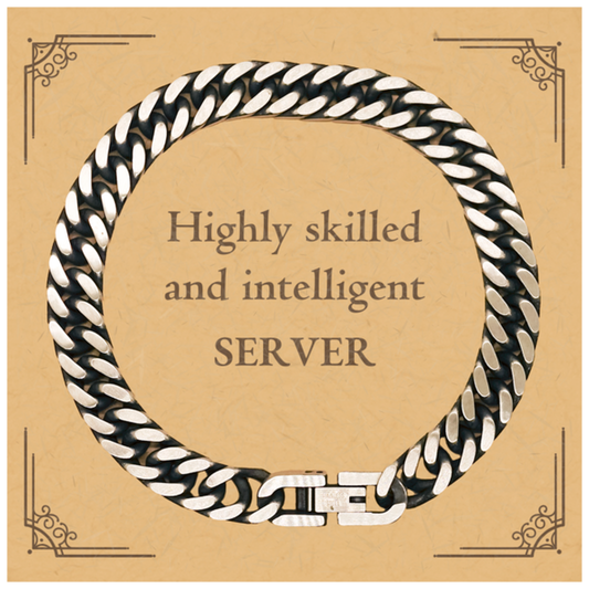 best server gifts highly skilled and intelligent appreciation birthday cuban link chain bracelet for server men women friends coworkers