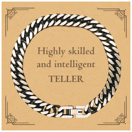 best teller gifts highly skilled and intelligent appreciation birthday cuban link chain bracelet for teller men women friends coworkers