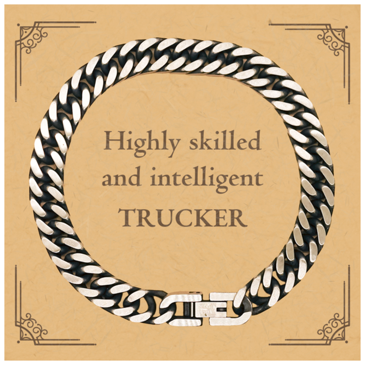 best trucker gifts highly skilled and intelligent appreciation birthday cuban link chain bracelet for trucker men women friends coworkers