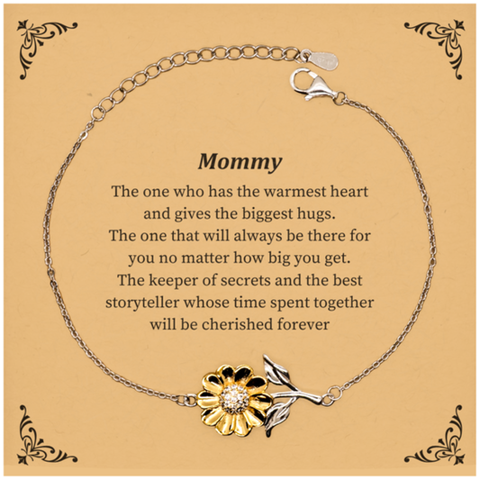mommy sunflower bracelet the warmest heart and cherished memories perfect gift for mom mothers day birthday christmas holidays