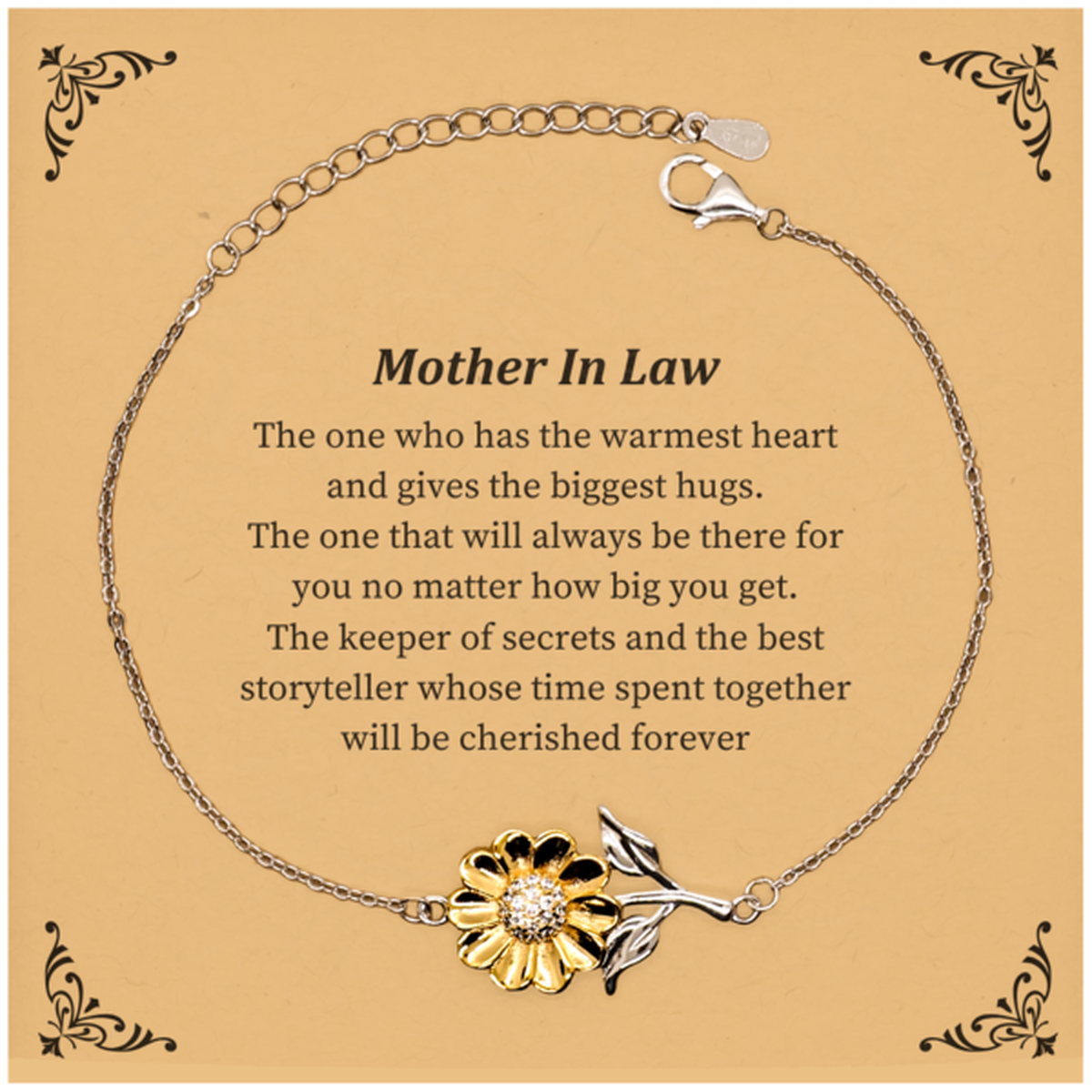 mother in law sunflower bracelet the warmest heart cherished forever perfect birthday gift for her