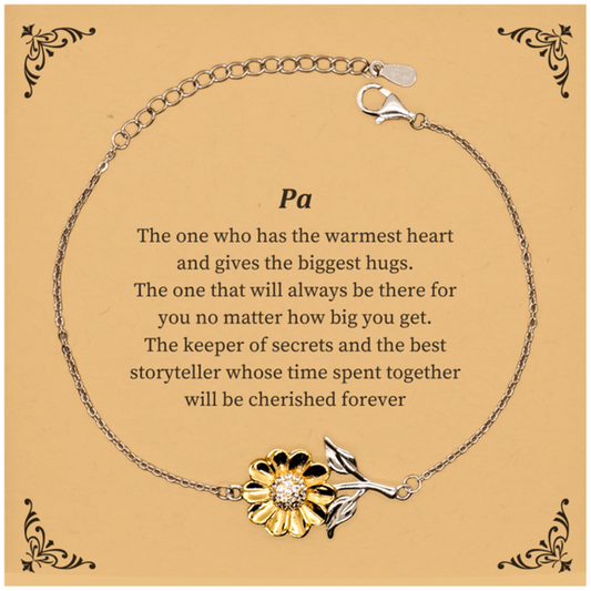 sunflower bracelet gift for pa the keeper of secrets and best storyteller perfect for birthday holidays and special occasions engraved inspirational jewelry to cherish forever