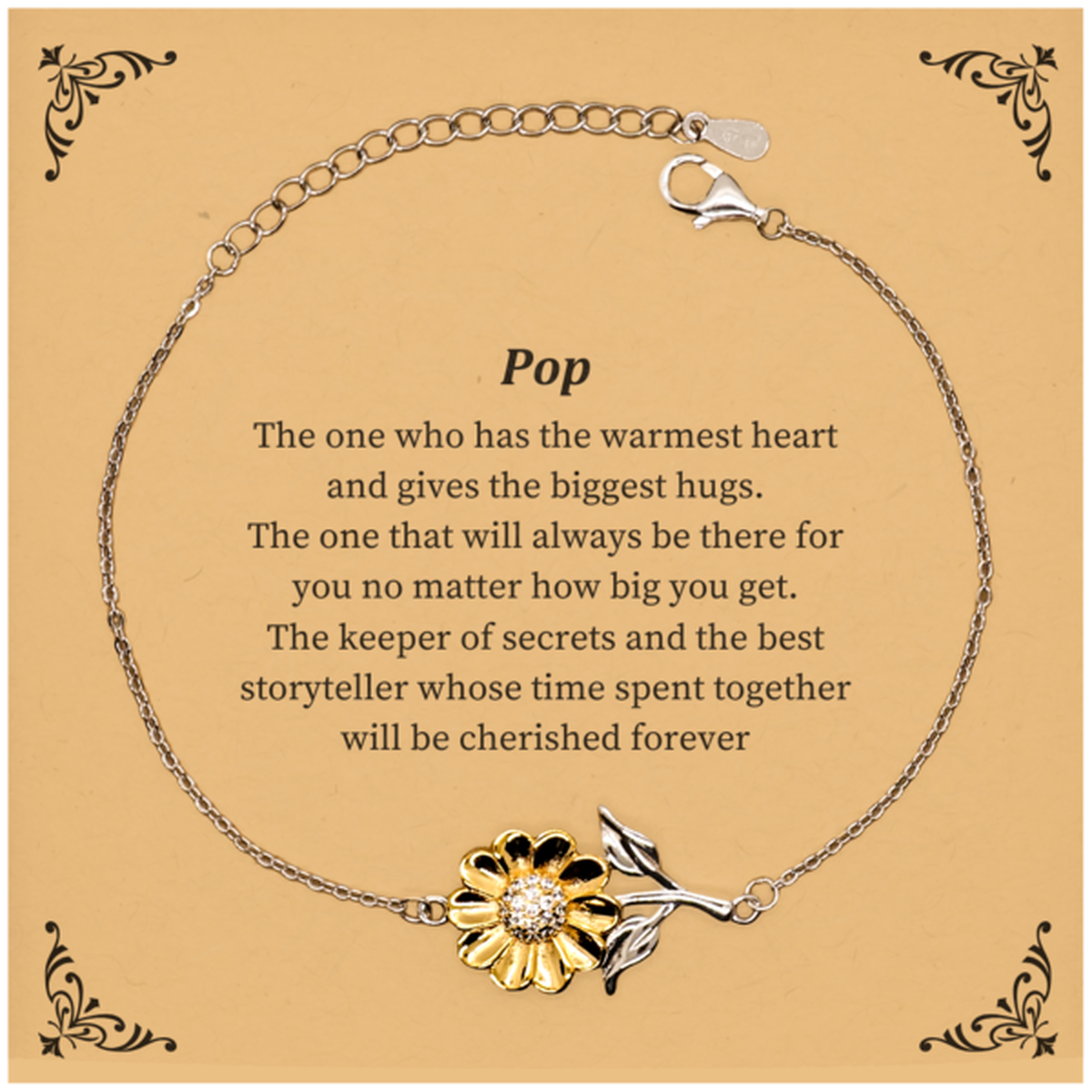 sunflower bracelet pop the warm hearted secret keeper gift for christmas birthday and graduation inspirational jewelry for confidence and hope