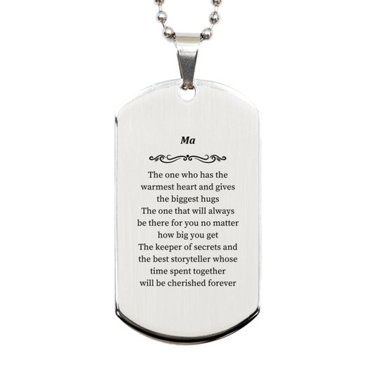 unique silver dog tag for ma the warmest heart cherished forever birthday gift for ma confidence inspirational