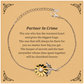 partner in crime sunflower bracelet cherished friendship gift for graduation birthday and holidays engraved with heartwarming quote of eternal bond and hopeful friendship