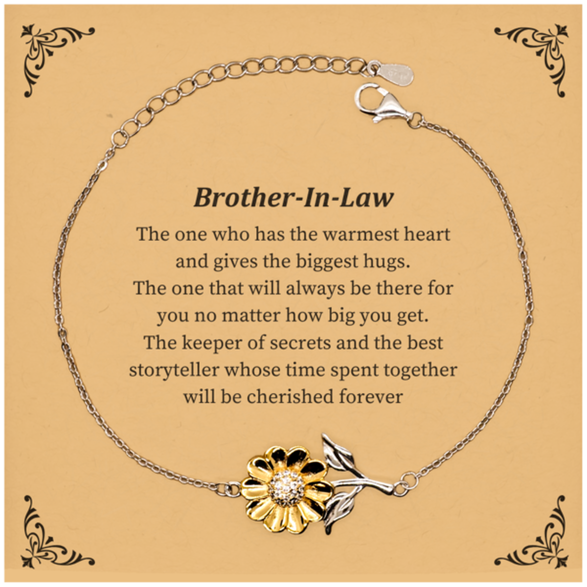 sunflower bracelet for brother in law the keeper of secrets and best storyteller a unique gift for christmas graduation and holidays